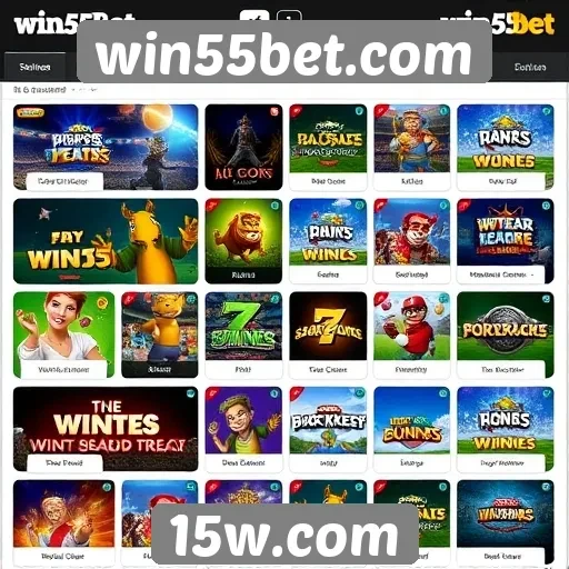 Variedade de jogos disponíveis em win55bet.com
